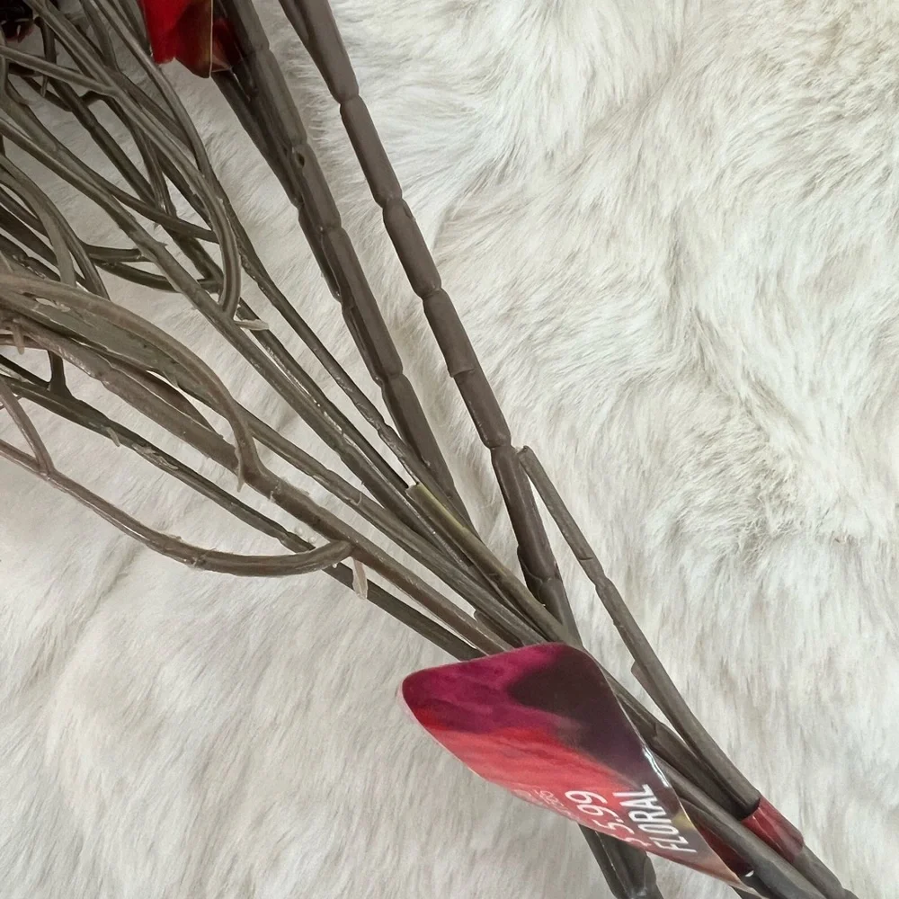 Hobby Lobby Faux Floral Stems Red Rose Burgundy Greenery Fall Wedding Decor